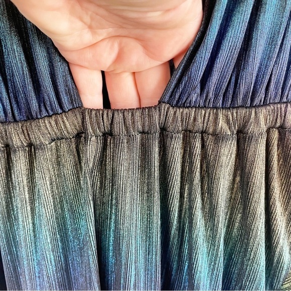 Retrofete Harmony Metallic Belted Ruffle Maxi Dress Medium - Picture 6 of 10